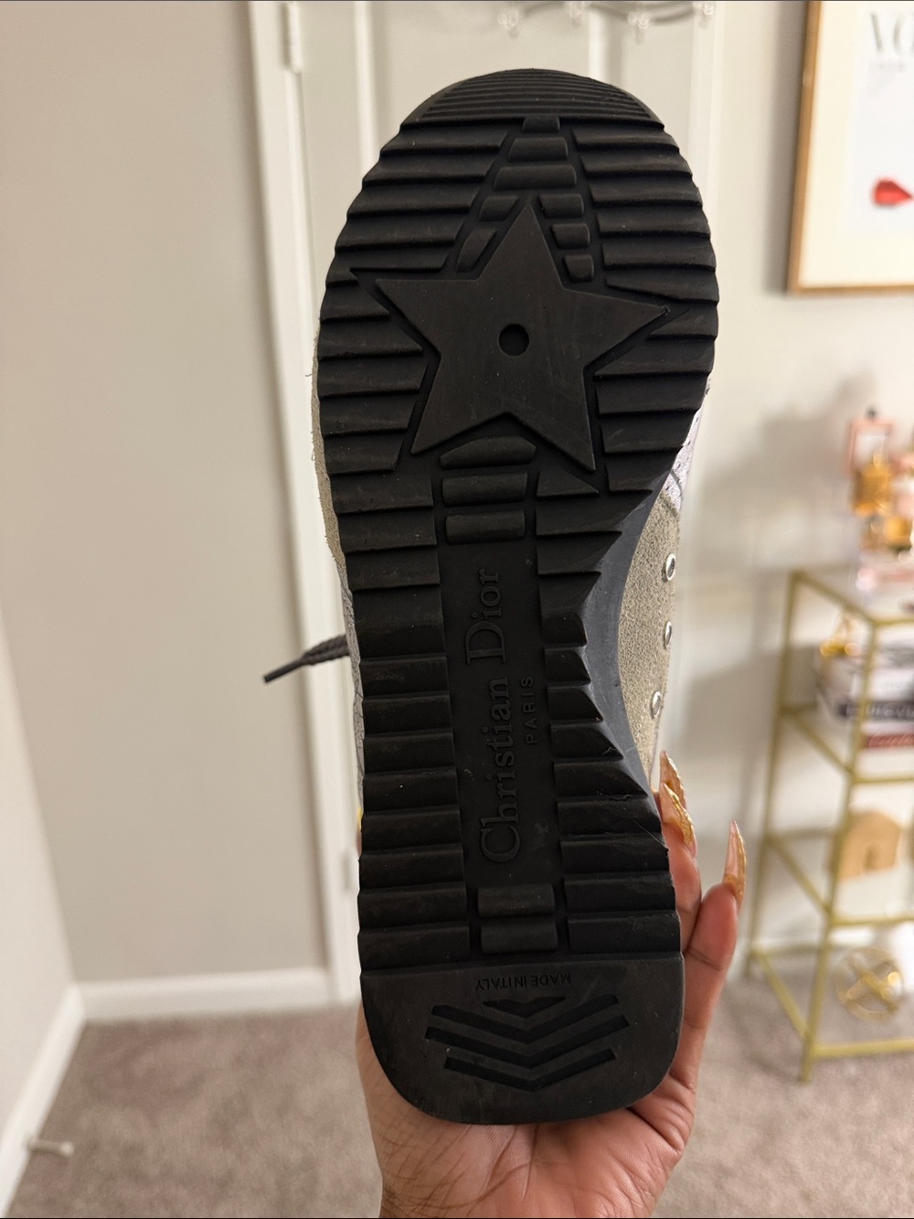 Dior Metallic Gray and Cream Women's Sneaker like NEW ! - Picture 6 of 7